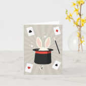 Magic Show Magician Kinder Kaart (Gele Bloem)