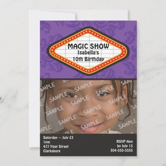 Magic Show Marquee Birthday Party Kaart (Voorkant)