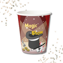 Magic Show Stage Rood Verjaardagsfeest Papieren Bekers