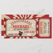 Magic Show Ticket Verjaardagsuitnodiging (Voorkant / Achterkant)