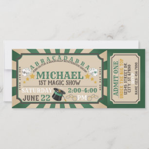Magic Show Ticket Verjaardagsuitnodiging