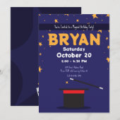 Magic Show Verjaardags Top Hoed & Sparkles Kaart (Voorkant / Achterkant)