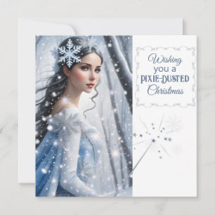 Magic Snow Fairy Kerst Flat Vakantie Kaart