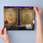 Magic Spell Book Halloween Party Event Flyer (Hand)