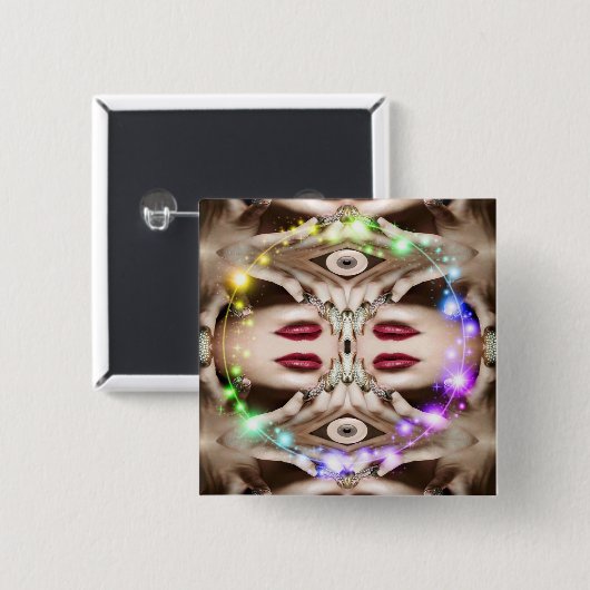 Magic Spell Vierkante Button 5,1 Cm (Voorkant /achterkant)