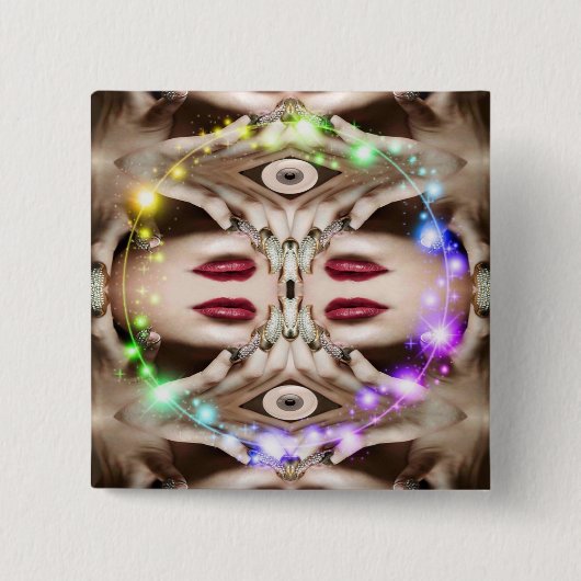 Magic Spell Vierkante Button 5,1 Cm (Voorkant)