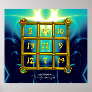 MAGIC SQUARE 33, Blue Turquase Poster