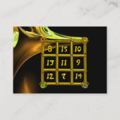 MAGIC SQUARE 33, geel bruin zwart Visitekaartje (Achterkant)