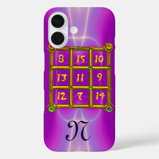 MAGIC SQUARE 33 MONOGRAM Pink Fuchsia, Paars Case-Mate iPhone Case (Achterkant)