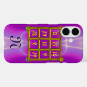 MAGIC SQUARE 33 MONOGRAM Pink Fuchsia, Paars Case-Mate iPhone Case (Achterkant (horizontaal))