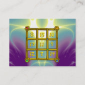 MAGIC SQUARE 33, Paars blauw, parelpapier Visitekaartje (Achterkant)
