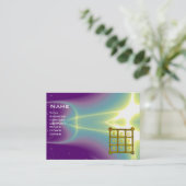 MAGIC SQUARE 33, paars blauw Visitekaartje (Staand voorkant)
