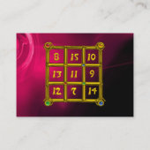 MAGIC SQUARE 33, Roze Fuchsia Black Visitekaartje (Achterkant)