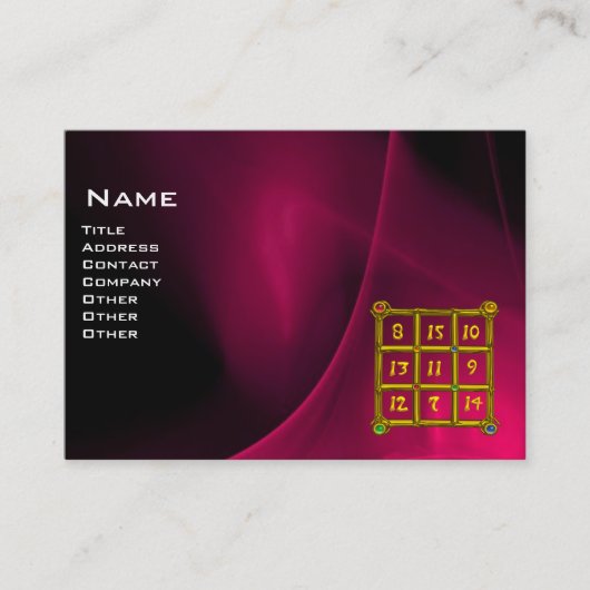 MAGIC SQUARE 33, Roze Fuchsia Black Visitekaartje (Voorkant)
