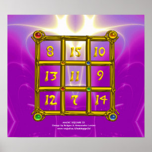 MAGIC SQUARE 33, Roze Violet Paars Poster