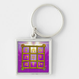 MAGIC SQUARE 33, Roze Violet Paars Sleutelhanger