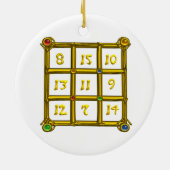 MAGIC SQUARE 33, zwart en wit Keramisch Ornament (Achterkant)