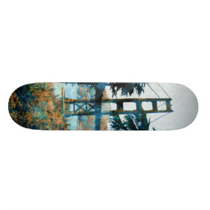 Magic Sunset Bridge Blue_oranje Skateboard