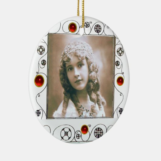 MAGIC SWIRLS FOTO TEMPLATE, Red Ruby Keramisch Ornament (Rechts)