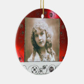 MAGIC SWIRLS FOTO TEMPLATE, Red Ruby Keramisch Ornament (Rechts)