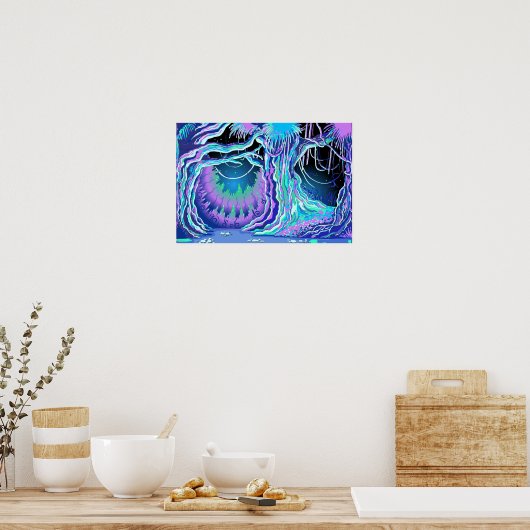 Magic Tale Blacklight Forest Background Poster (Keuken)