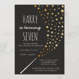 Magic thema verjaardagsfeestuitnodiging kaart