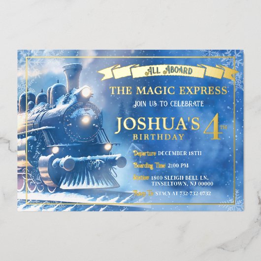 Magic Train Verjaardag uitnodiging (Voorkant)