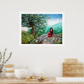 MAGIC TREE / Dawn in Green Wood and Lady in Red Poster (Keuken)