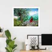 MAGIC TREE / Dawn in Green Wood and Lady in Red Poster (Thuiskantoor)