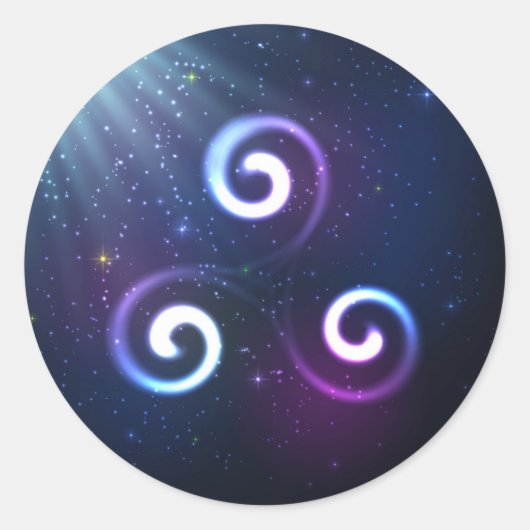 Magic triskel ronde sticker (Voorkant)