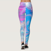 Magic Unicorn Pink Blue Leggings (Dos)