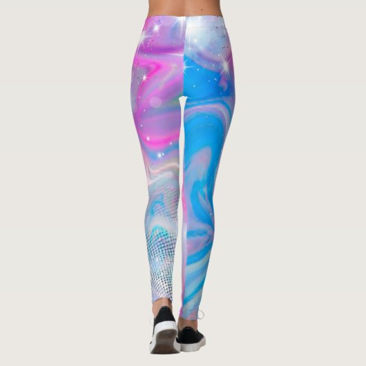 Magic Unicorn Pink Blue Leggings (Dos)