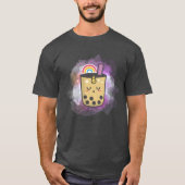 Magic Unicorn Rainbow I Love Boba T-Shirt (Devant)