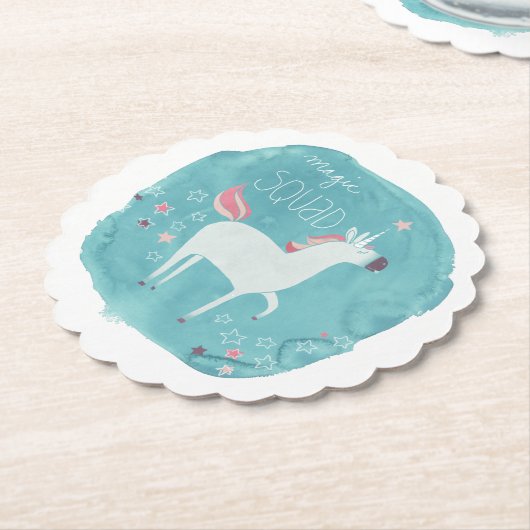 Magic Unicorn Squad Kartonnen Onderzetters (Gekanteld)