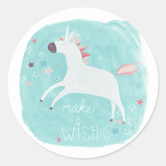 Magic Unicorn Squad - Maak een wens Ronde Sticker (Voorkant)