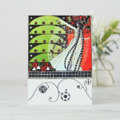 MAGIC VAN DE SPRING, helder rood zwart groen Kaart (Staand voorkant)