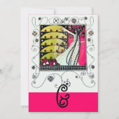 MAGIC VAN DE SPRING, helderroze wit zwart geel Kaart (Voorkant)