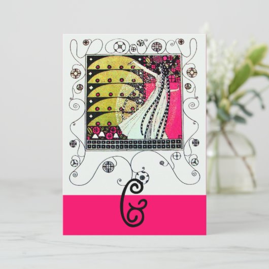 MAGIC VAN DE SPRING, helderroze wit zwart geel Kaart (Staand voorkant)