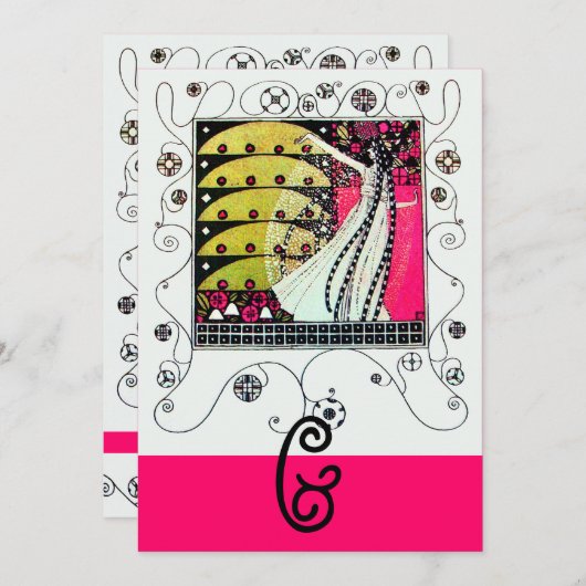 MAGIC VAN DE SPRING, helderroze wit zwart geel Kaart (Voorkant / Achterkant)