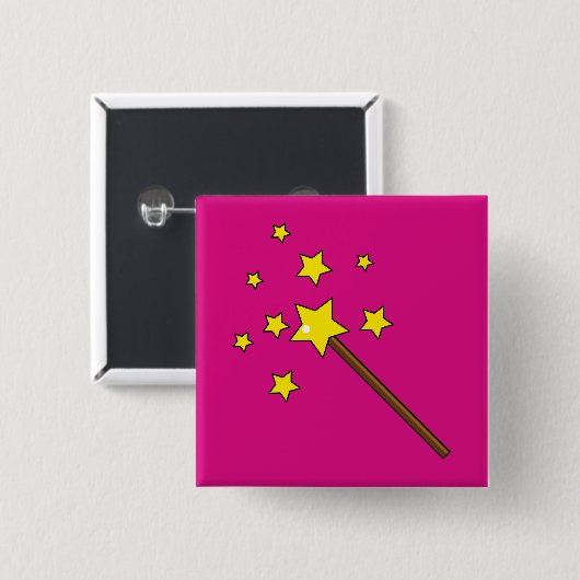 Magic Wand Vierkante Button 5,1 Cm (Voorkant /achterkant)