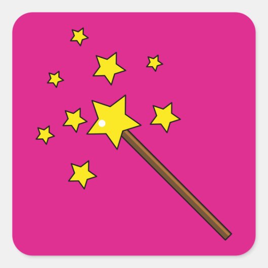 Magic Wand Vierkante Sticker (Voorkant)