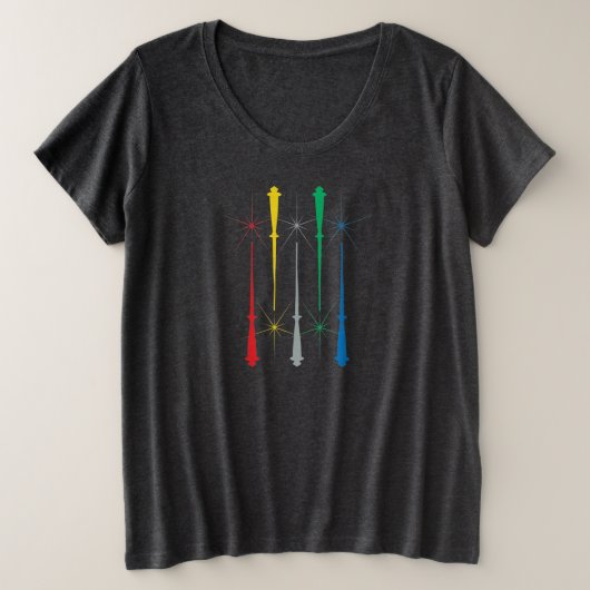 Magic Wands Plus Size T-shirt femme (Design devant)