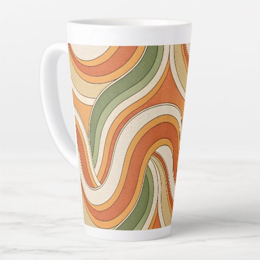 Magic Waves Pattern Latte Mok (Linkerhoek)