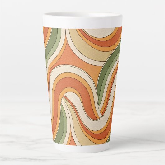 Magic Waves Pattern Latte Mok (Voorkant)