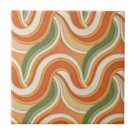 Magic Waves Pattern Tegeltje (Voorkant)