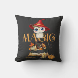 Magic Witch Uil Herfst Thema Gepersonaliseerd Kussen
