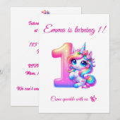 Magical 1st Birthday Invitation Editable (Devant / Derrière)
