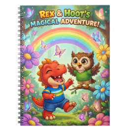 Magical adventure whimsical rainbow kids spiral notitieboek