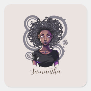 Magical Afro Woman Vierkante Sticker