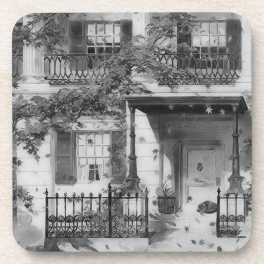 Magical Autumn House Beverage Coaster Bier Onderzetter (Voorkant)